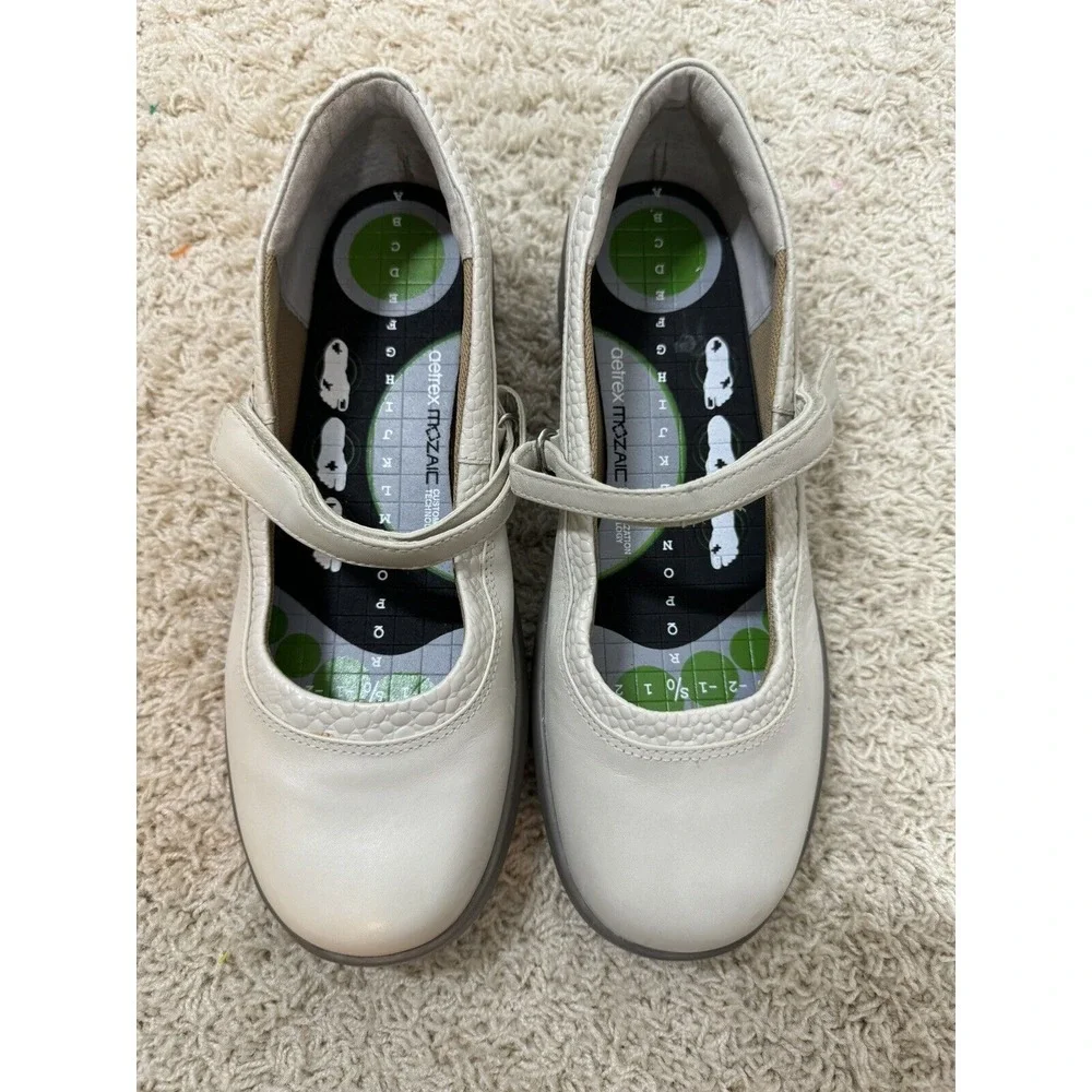Aetrex Essence E363W Julia Mary Jane Ivory‎ Comfort Shoes Size 9W Orthopedic
